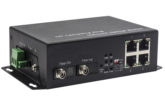 سوئیچ اترنت فیبر AC / DC با 10/100/1000 مگابیت در ثانیه 2 پورت فیبر و 4 پورت اترنت