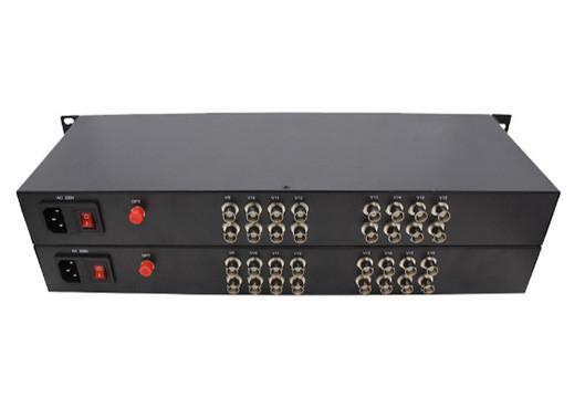 HD-AHD/CVI/TVI Coaxial Video Over Fiber Converter 16ch 1080P ویدیوی BNC با داده های Rs485