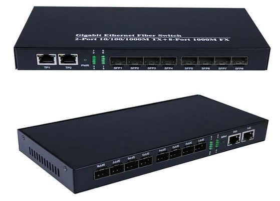 سوئیچ فیبر گیگابیت اترن 1.25Gbps 8 پورت فیبر SFP و 2 پورت RJ45