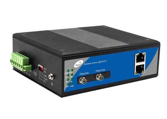 سوئیچ فیبر اترنت حلقه حلقه صنعتی 10/100 مگابیت در ثانیه 2 POE و 2 پورت فیبر
