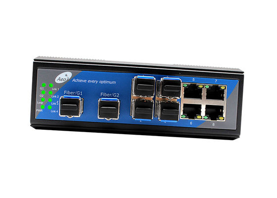 راهنمای صنعتی Rail SFP Switch 2 Gigabit SFP و 4 10 / 100Mbps Ethernet و 4 10 / 100Mbps SFP Port