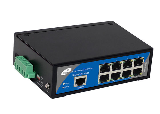 250M POE Media Converter Media Converter 1 Gigabit Uplink Ethernet 8 10 / 100M POE Portes