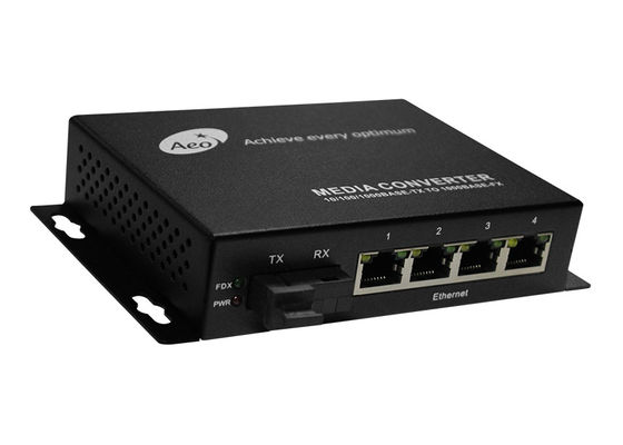 IP30 تبدیل رسانه فیبر به اترنت 4 اترنت با 1 پورت فیبر