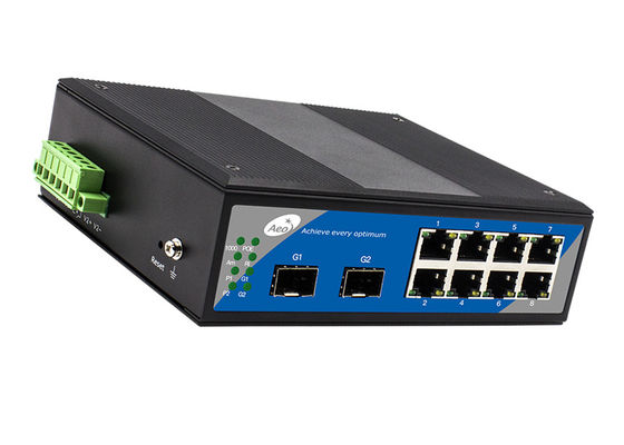 سوئیچ فیبر 8+2 SFP با 8 پورت POE و 2 اسلات SFP مدیریت شده