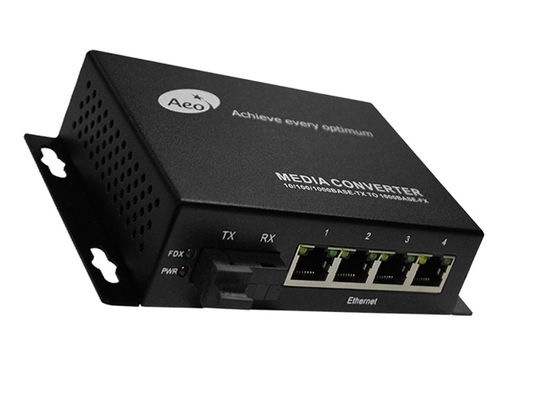 1 فیبر 4 POE Port 10 / 100M رسانه تبدیل کننده حالت تک فیبر
