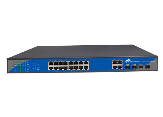 FCC 16 Port SFP Fiber Switch 16 10/100 / 1000M POE Port 4 Gigabit Combo Port