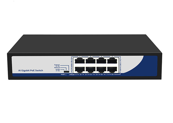 8 پورت سوئیچ PoE کامل گیگابیتی با PoE Watchdog VLAN QoS برای دوربین مدار بسته