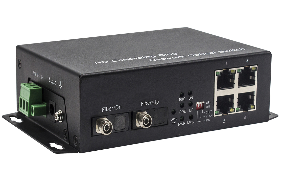 سوئیچ اترنت فیبر AC / DC با 10/100/1000 مگابیت در ثانیه 2 پورت فیبر و 4 پورت اترنت