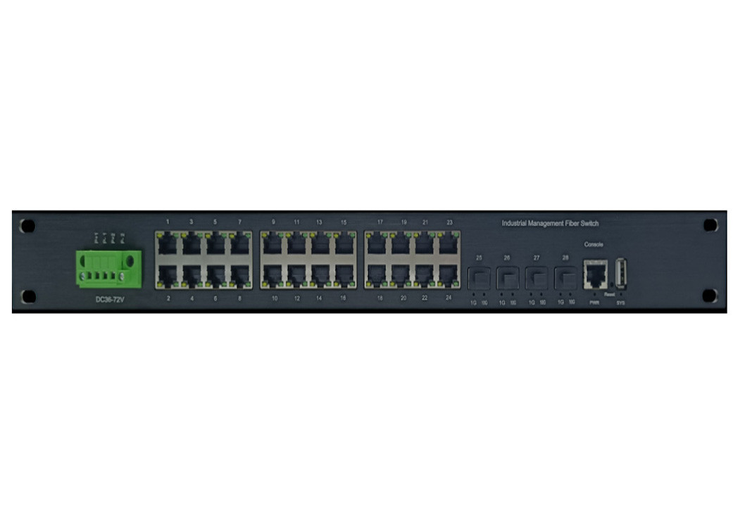 سوئیچ Ethernet صنعتی مدیریت شده با 24 پورت 10/100/1000Base-T (((X) و 4 پورت 10G SFP +